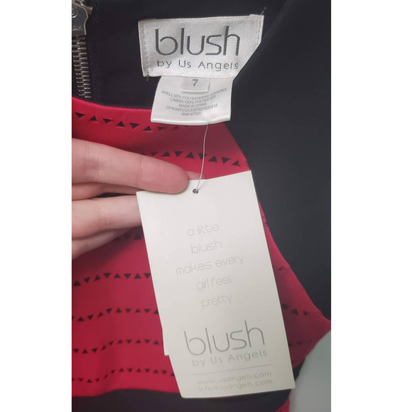 Blush by Us Angels Sleeveless Scuba Laser Cut Dress B7-9019 Little Girl's Size 7 - Picture 8 of 8